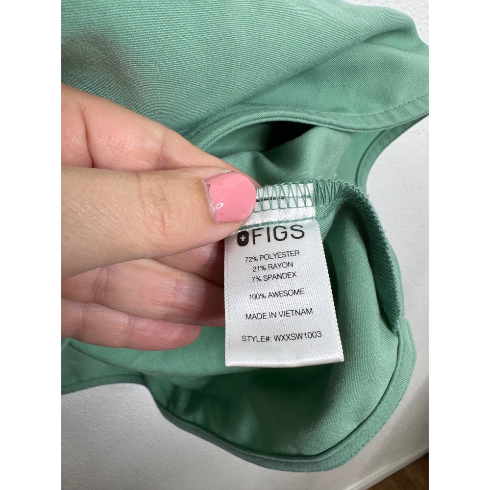 FIGS Technical Collection Rafaela Green V-Neck Scrub Top Small WXXSW1003 - Picture 4 of 6